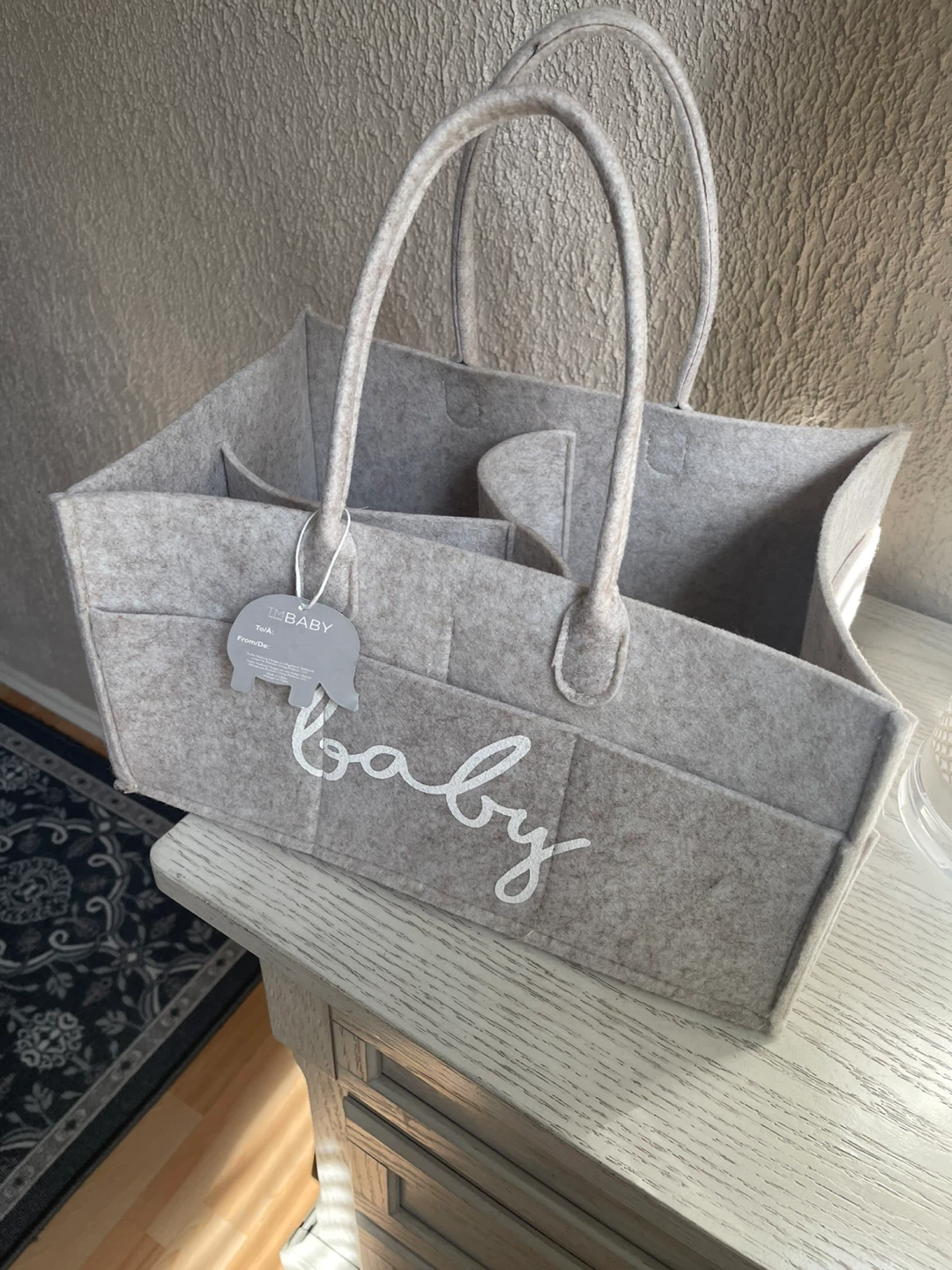 Felt Baby Diaper Caddy Organizer Bag