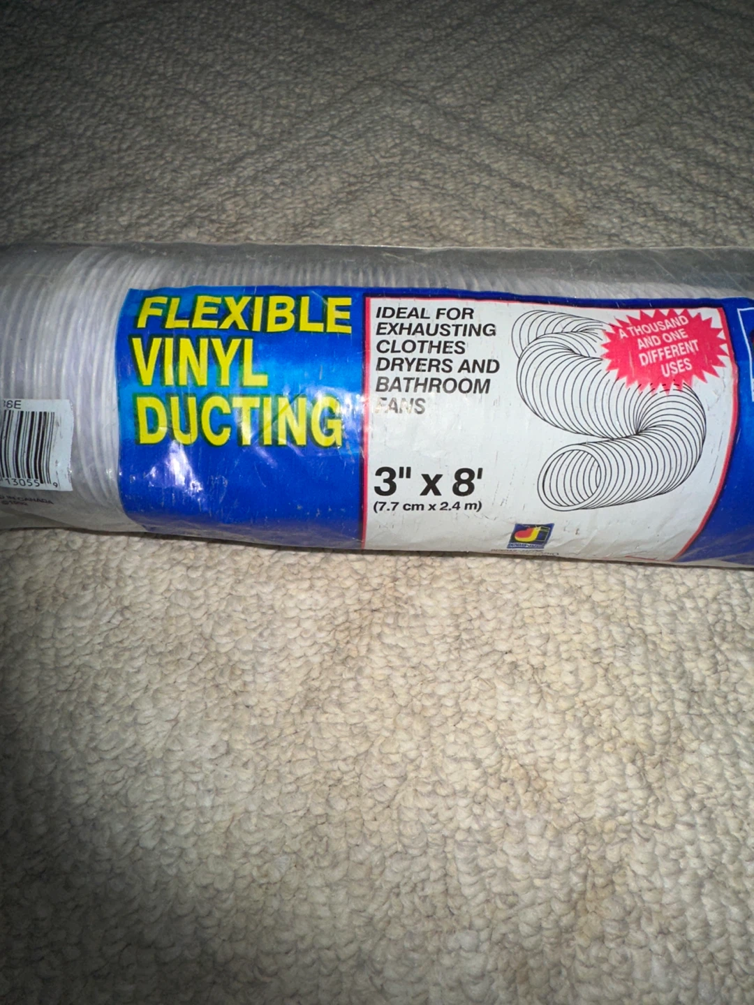 Flexible Vinyl Ducting 3" x 8'