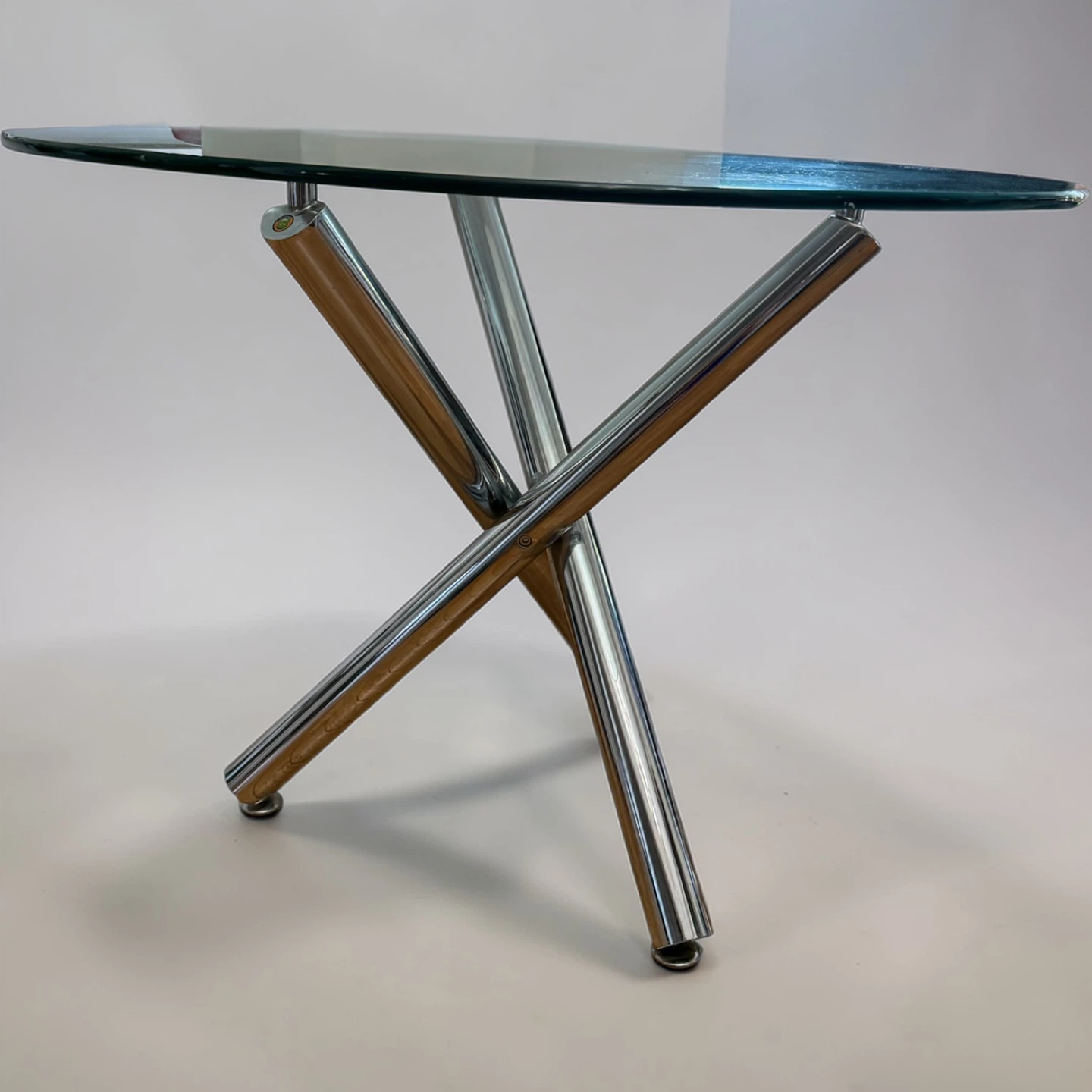 Glass and Chrome Accent Table