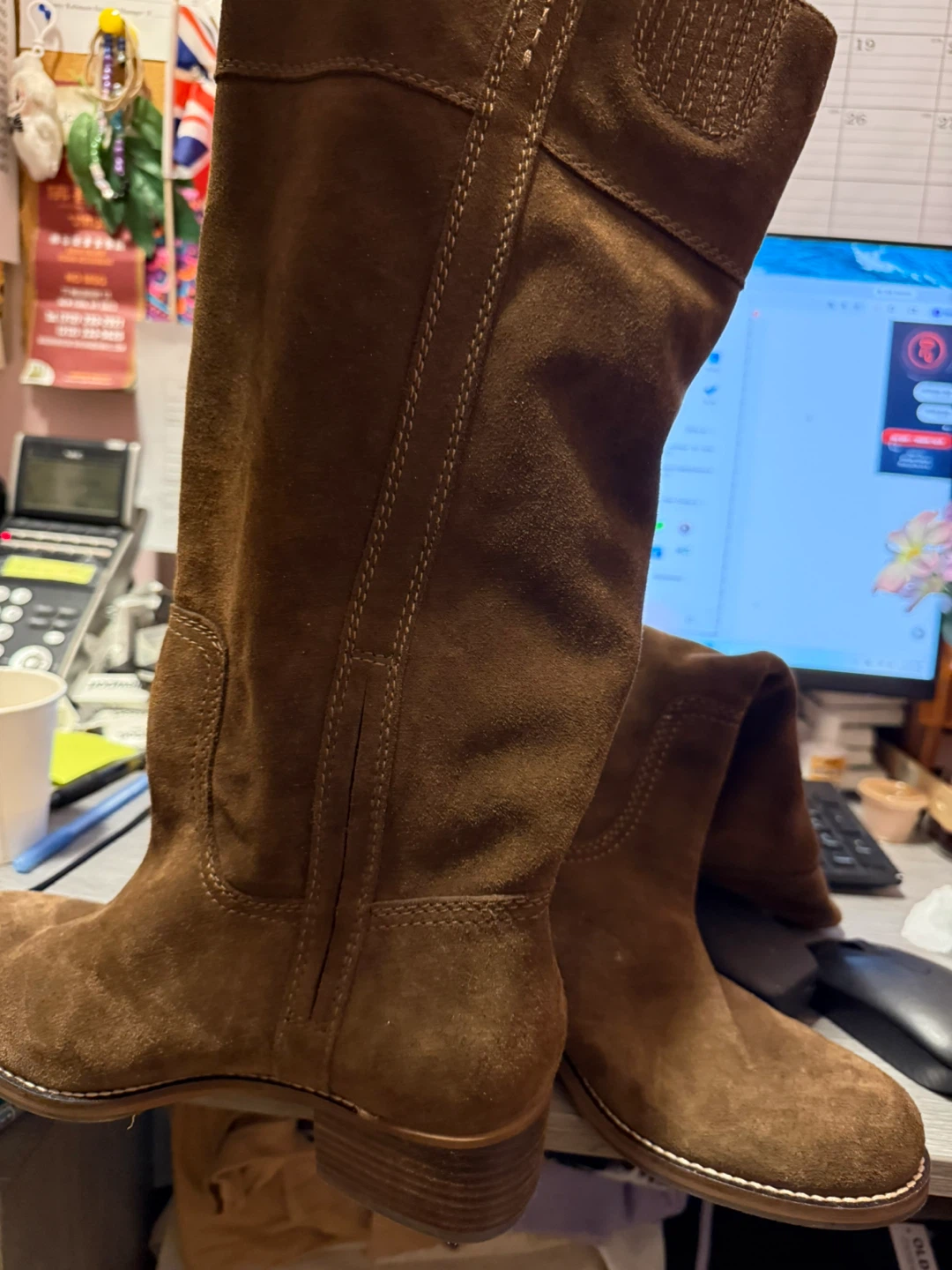 Lucky Brand Brown Suede Knee-High Boots Size 8.5