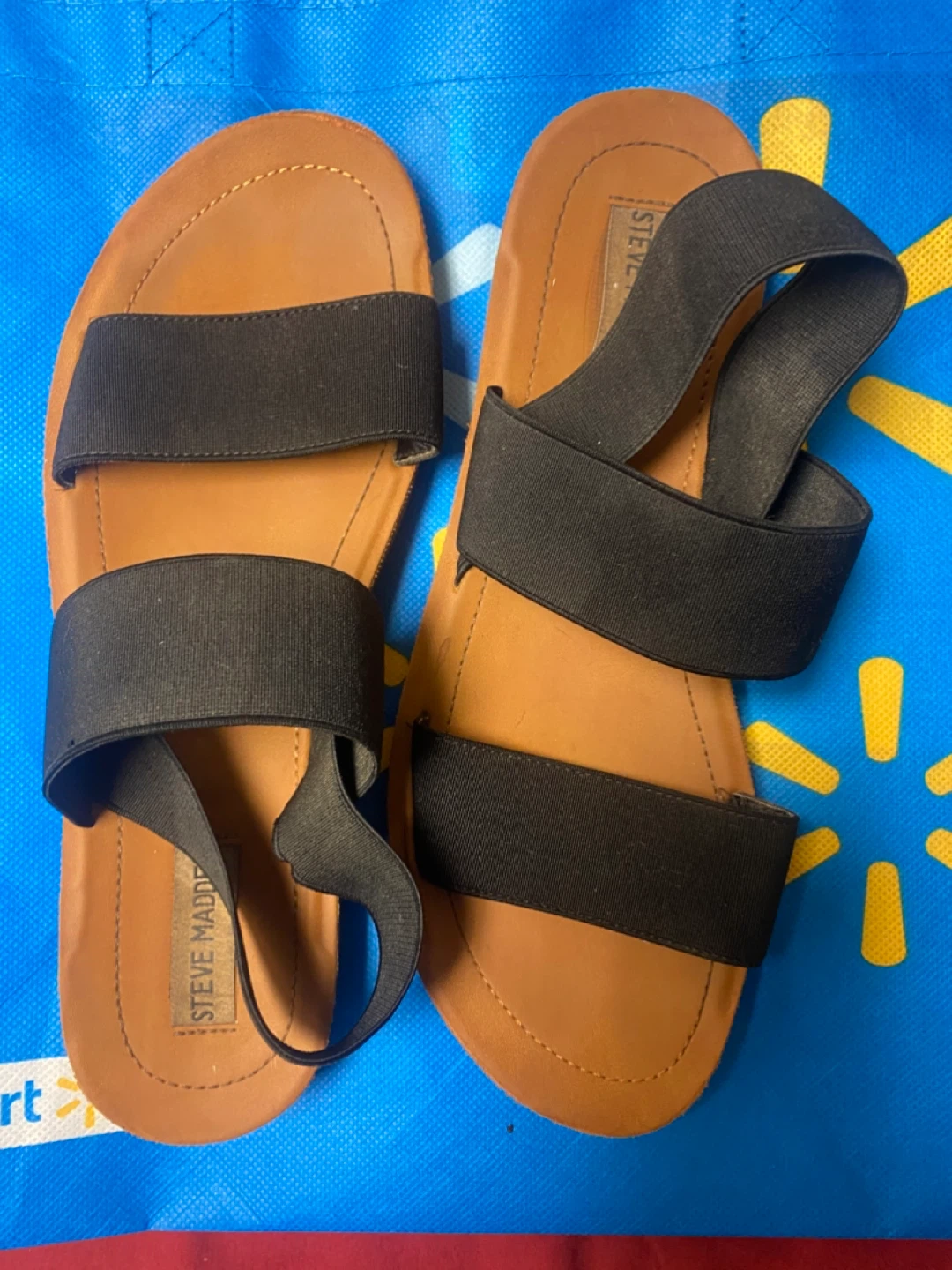 Steve Madden Black Elastic Strap Sandals Size 10 - photo 3