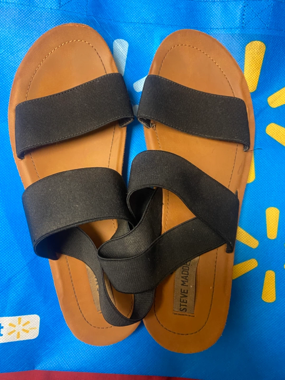 Steve Madden Black Elastic Strap Sandals Size 10
