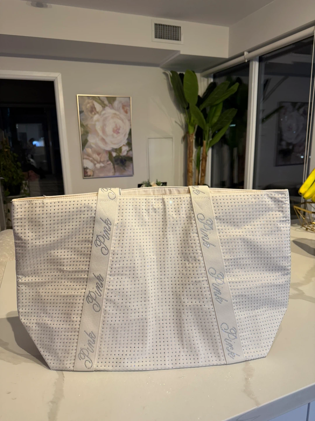 Victoria's Secret PINK Tote Bag - White Rhinestone