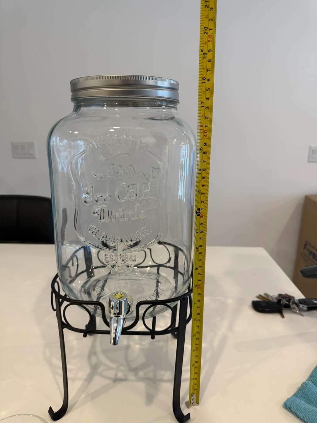 Glass Beverage Dispenser with Stand - photo 2