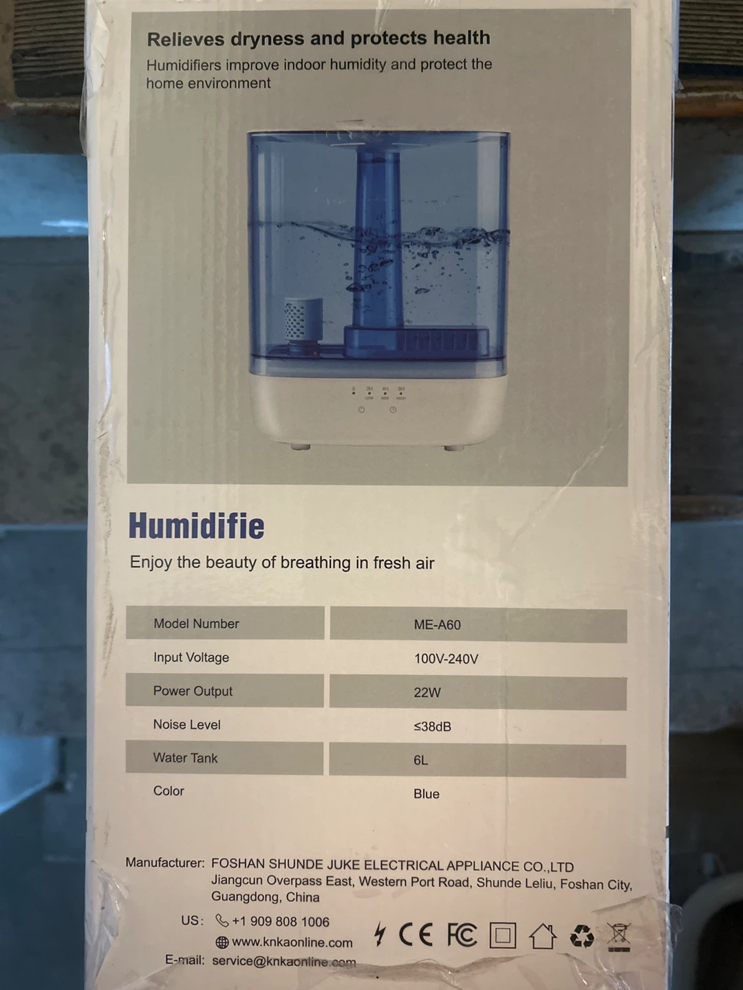 KNKA Humidifier ME-A60 - Blue, 6L - photo 2