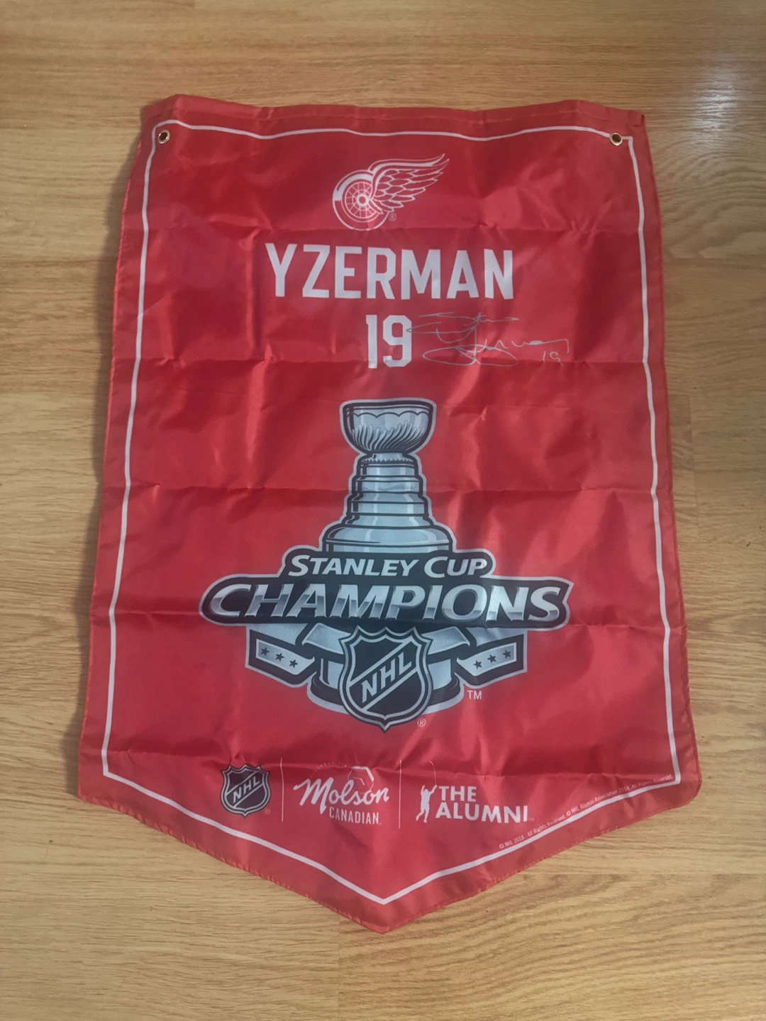 Detroit Red Wings Yzerman Stanley Cup Champions Banner