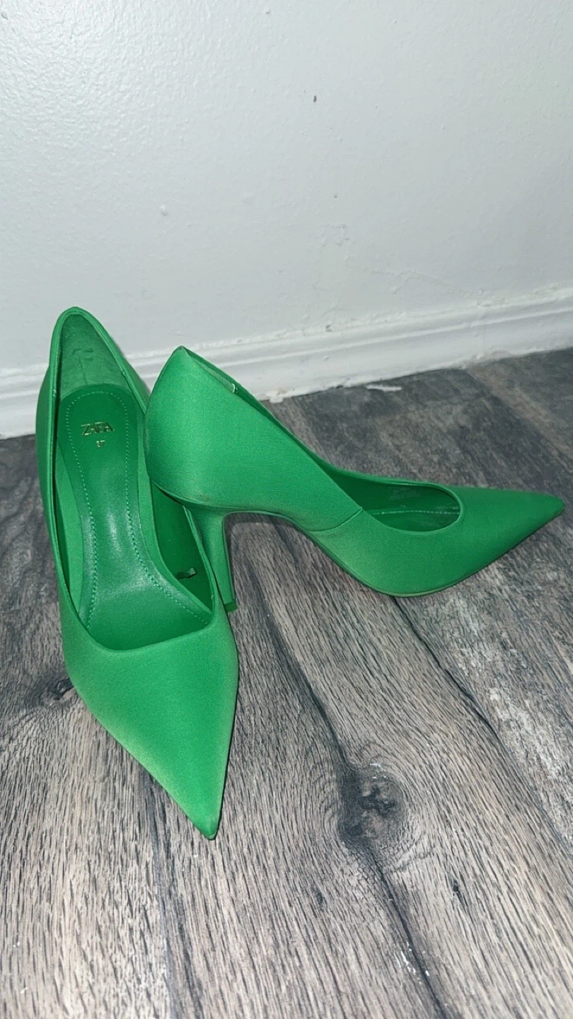 ZARA Green Stiletto Heels - Size 37 - photo 2