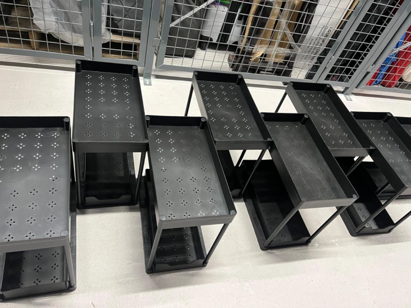 Black Plastic Storage Shelves – Set of 10 - photo 3