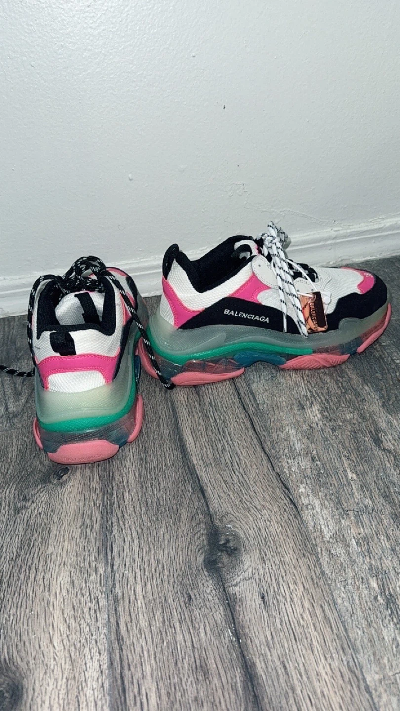 Balenciaga Triple S Sneakers Pink Black White Green