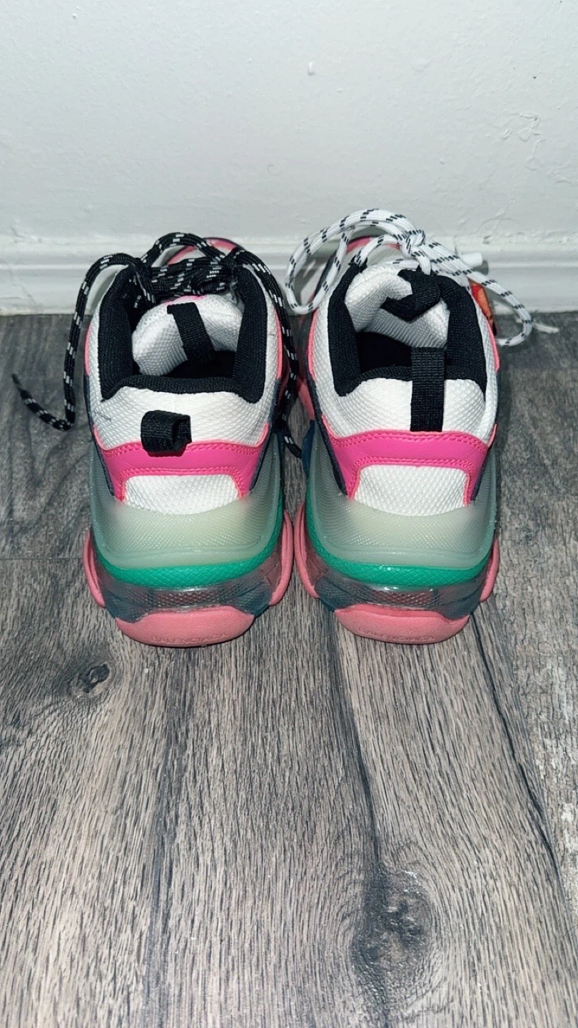 Balenciaga Triple S Sneakers Pink Black White Green - photo 2
