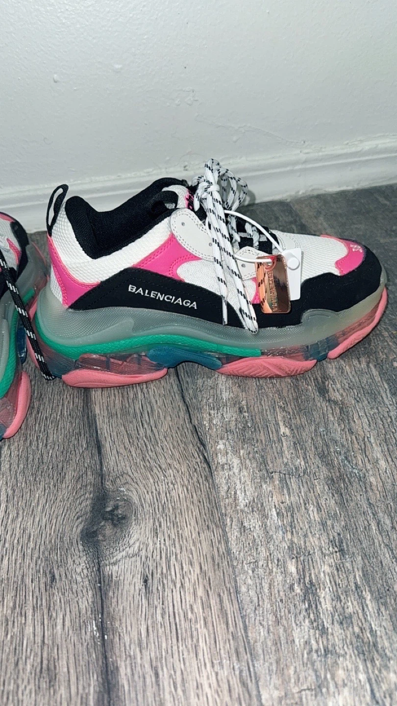 Balenciaga Triple S Sneakers Pink Black White Green - photo 3