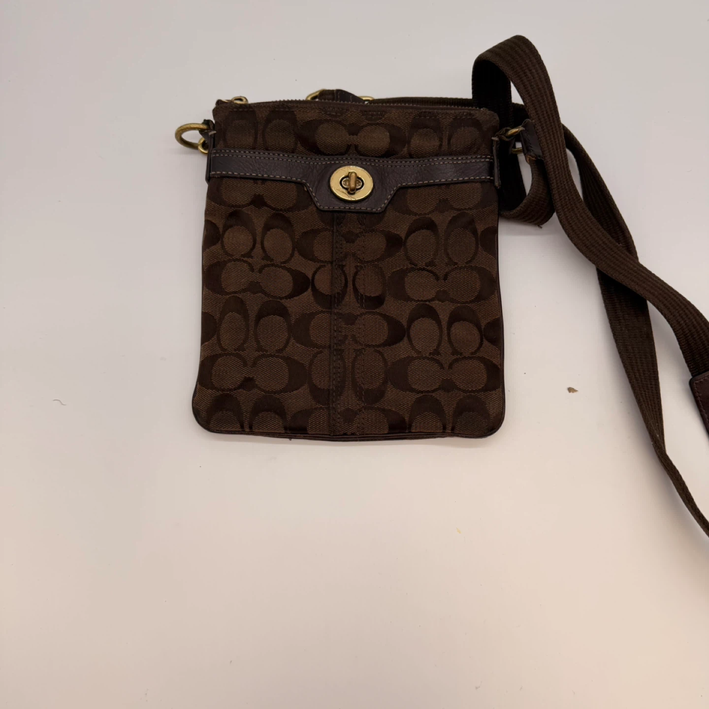 Coach Brown Signature Crossbody Bag Small Y2K Purse