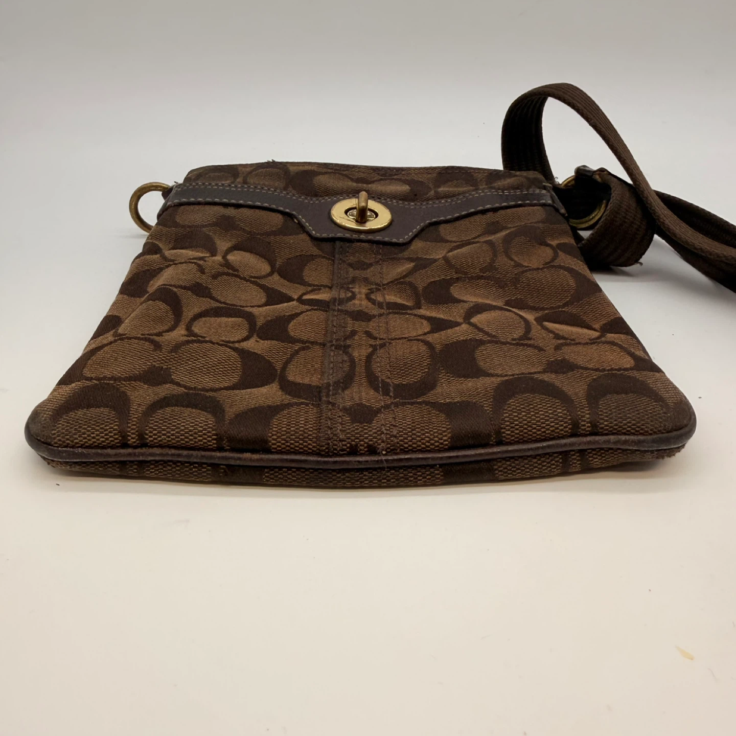 Coach Brown Signature Crossbody Bag Small Y2K Purse - photo 2