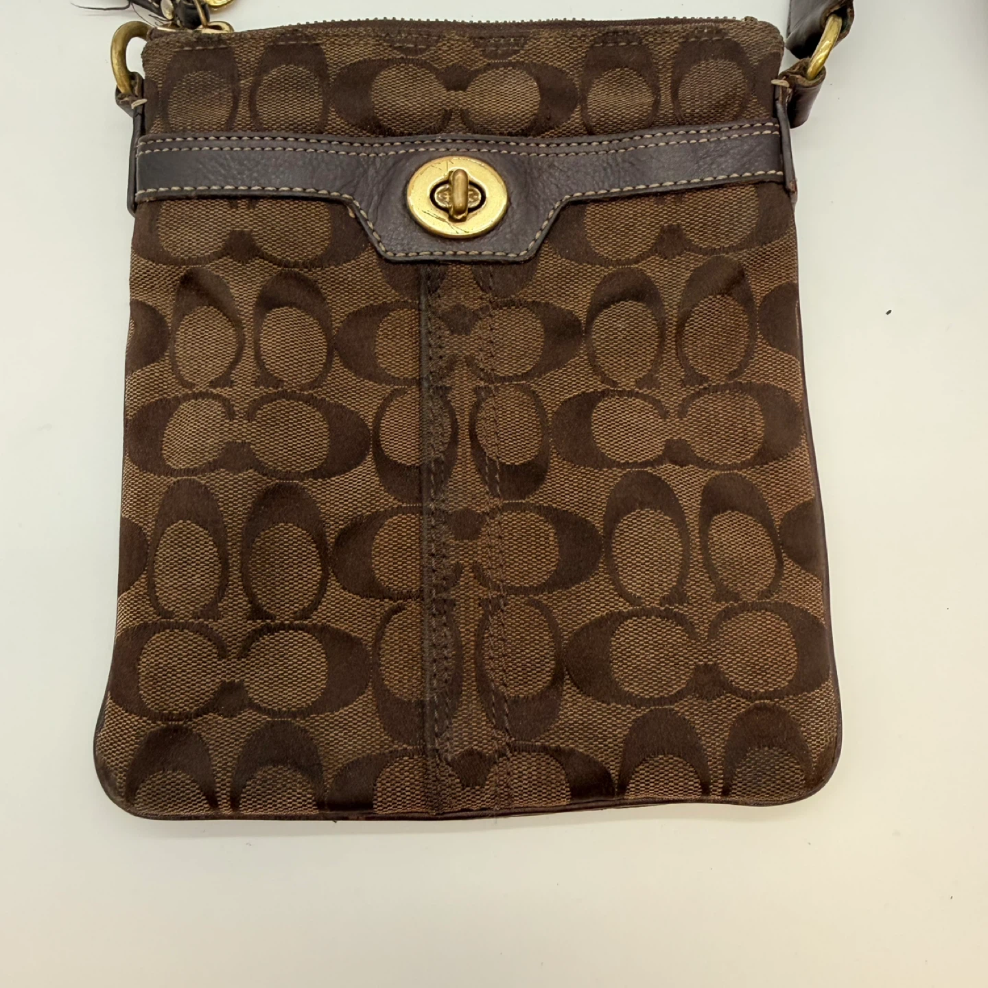 Coach Brown Signature Crossbody Bag Small Y2K Purse - photo 3