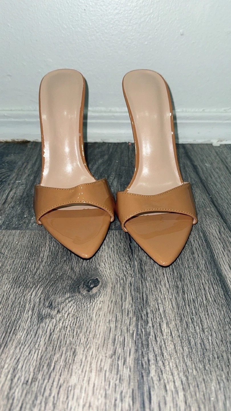 Women's Tan Pointed Toe Stiletto Mules - Size 8 - photo 3