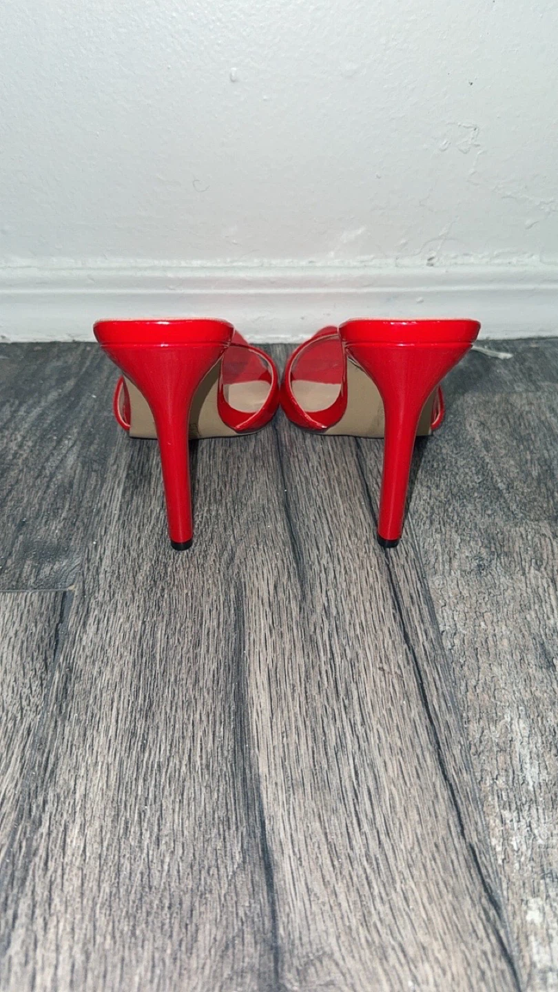 Women's Red Pointed Toe Stiletto Heels - Size Unknown