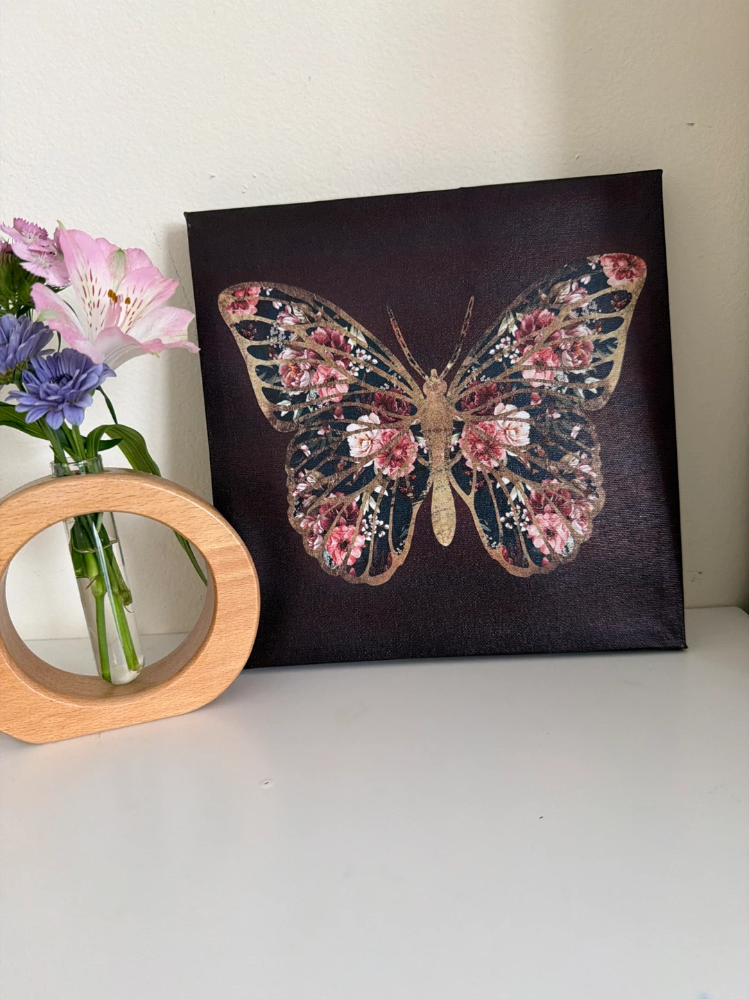 Butterfly Floral Canvas Wall Art