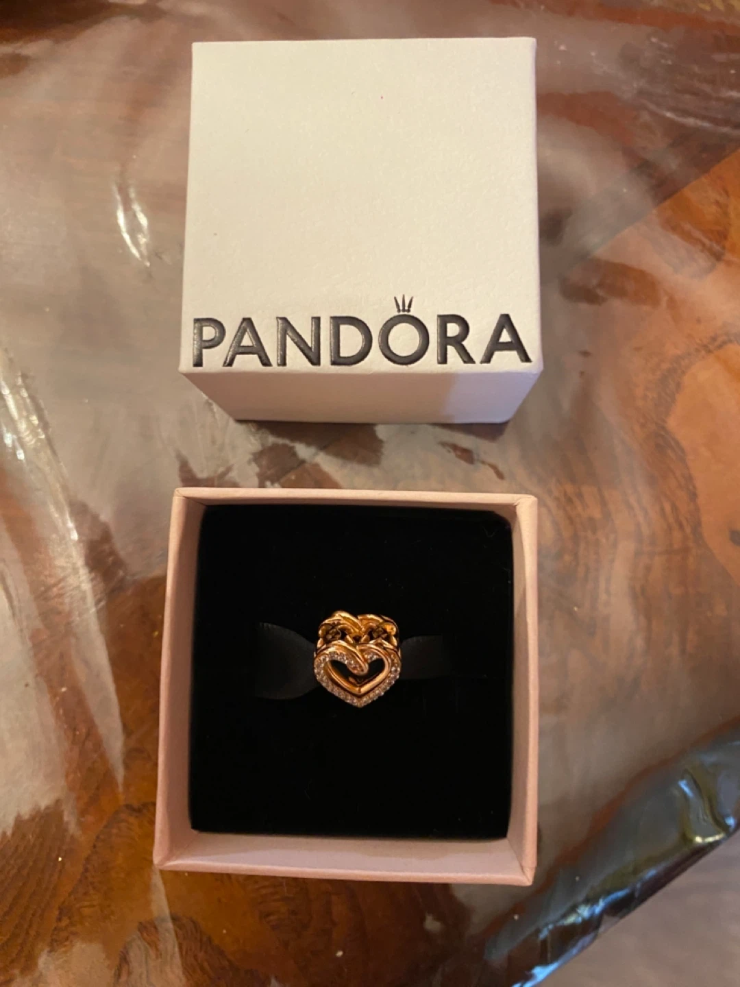 Pandora Rose Double Heart Charm with Pave - photo 2