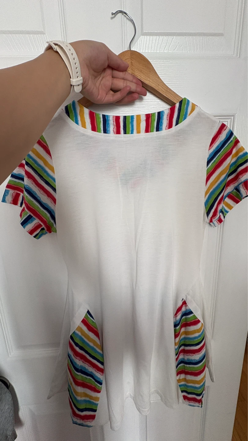 Sleepwear with Bear Graphic and Rainbow Stripes - photo 2