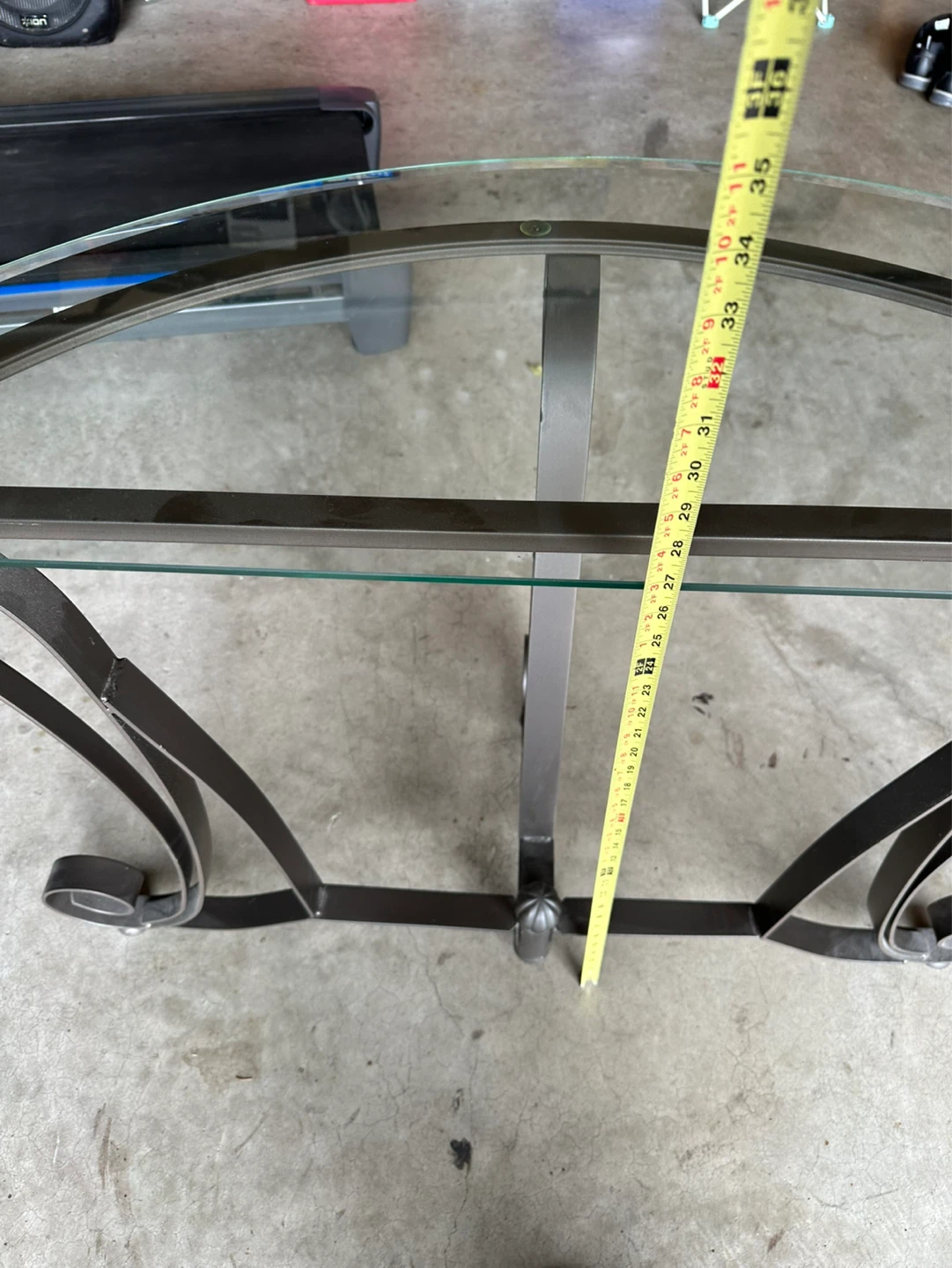 Glass and Metal Console Table - photo 2