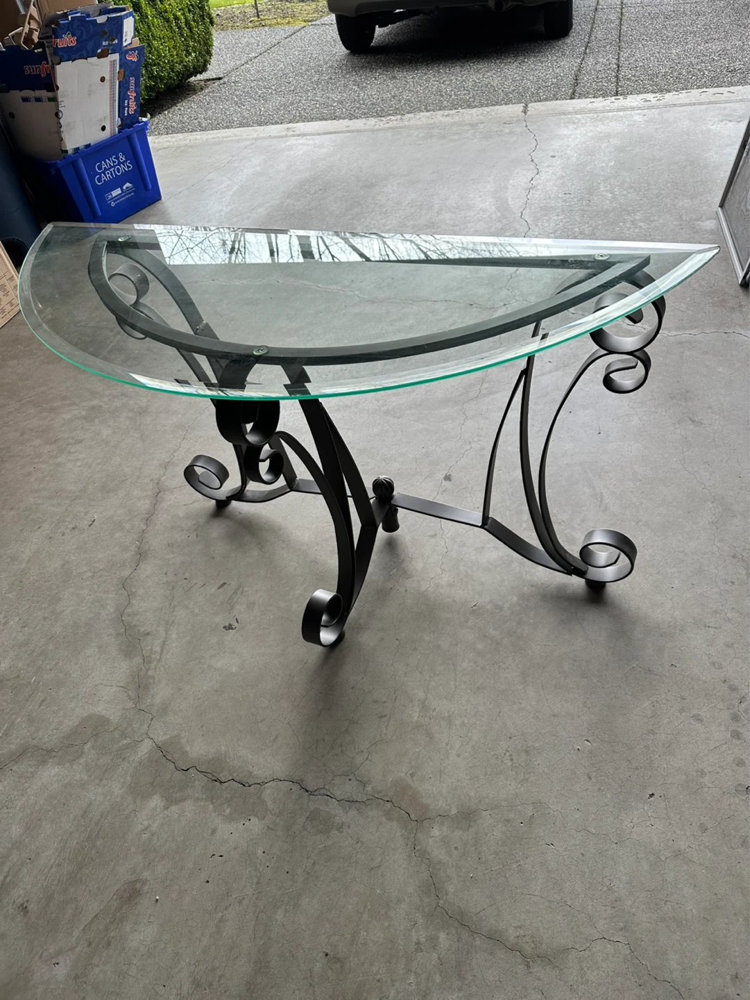 Glass and Metal Console Table - photo 5