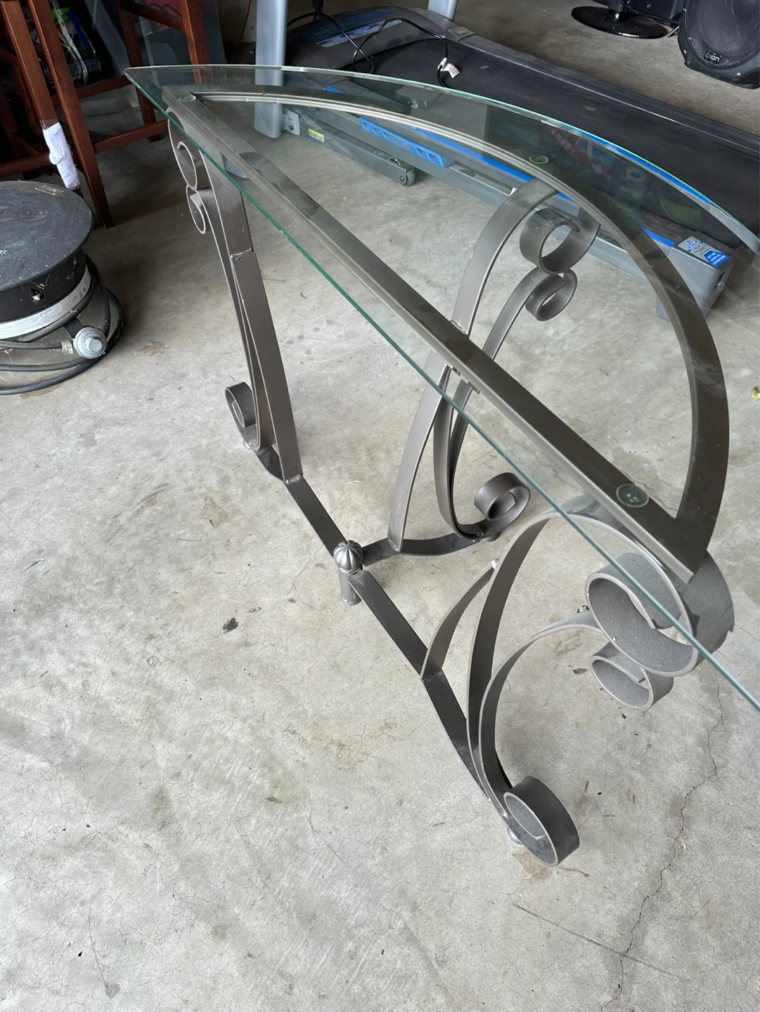 Glass and Metal Console Table