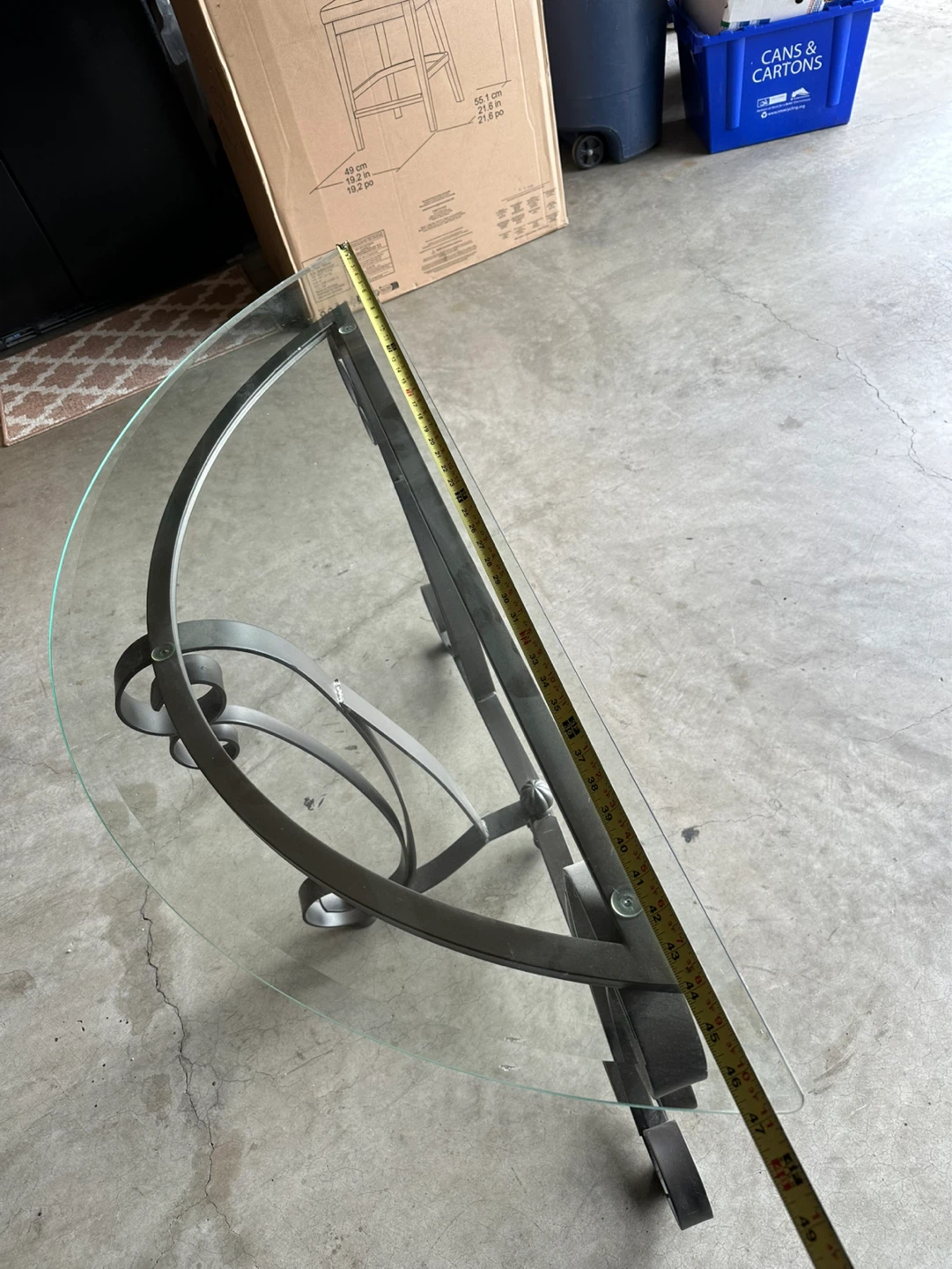 Glass and Metal Console Table - photo 4