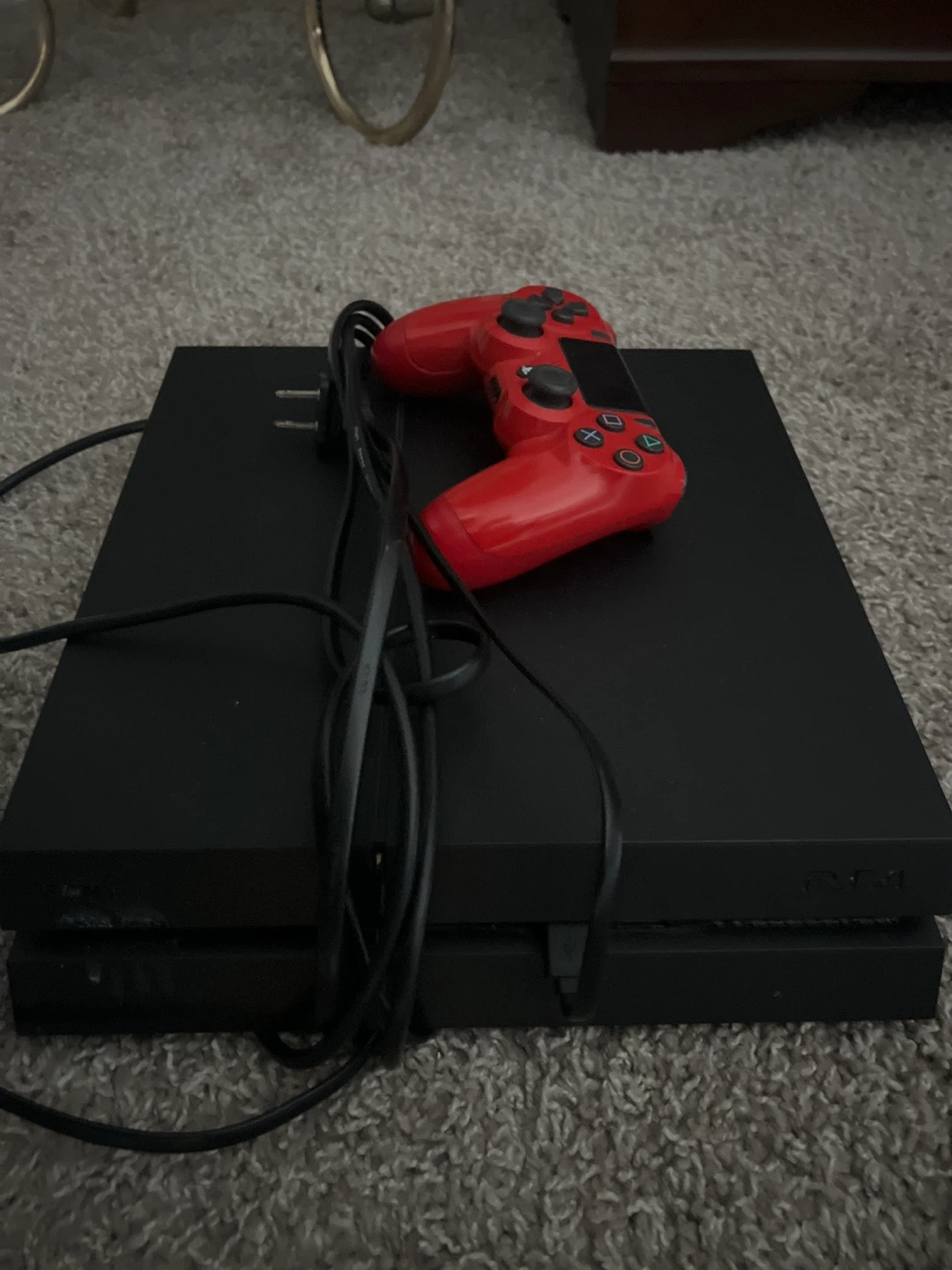 PlayStation 4 Console with Red Controller