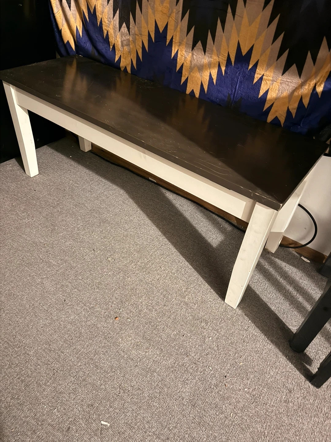 Two-tone dining table and bench set - photo 3