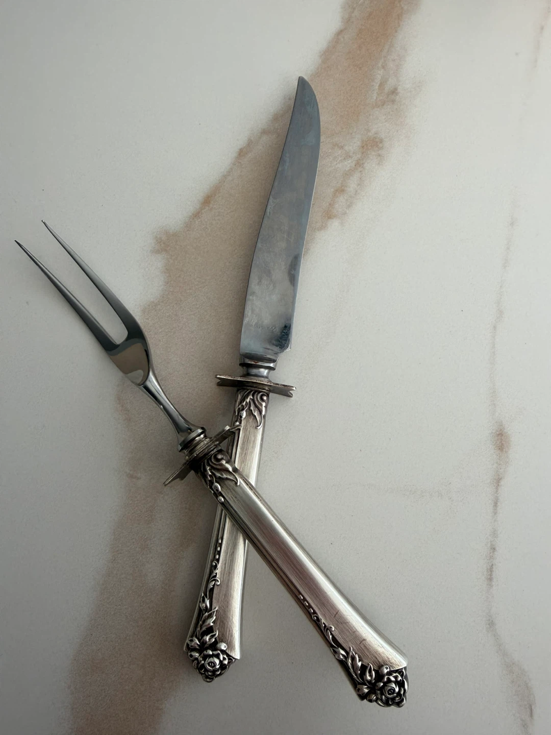 Sterling Handle Carving Fork and Knife Set - photo 2