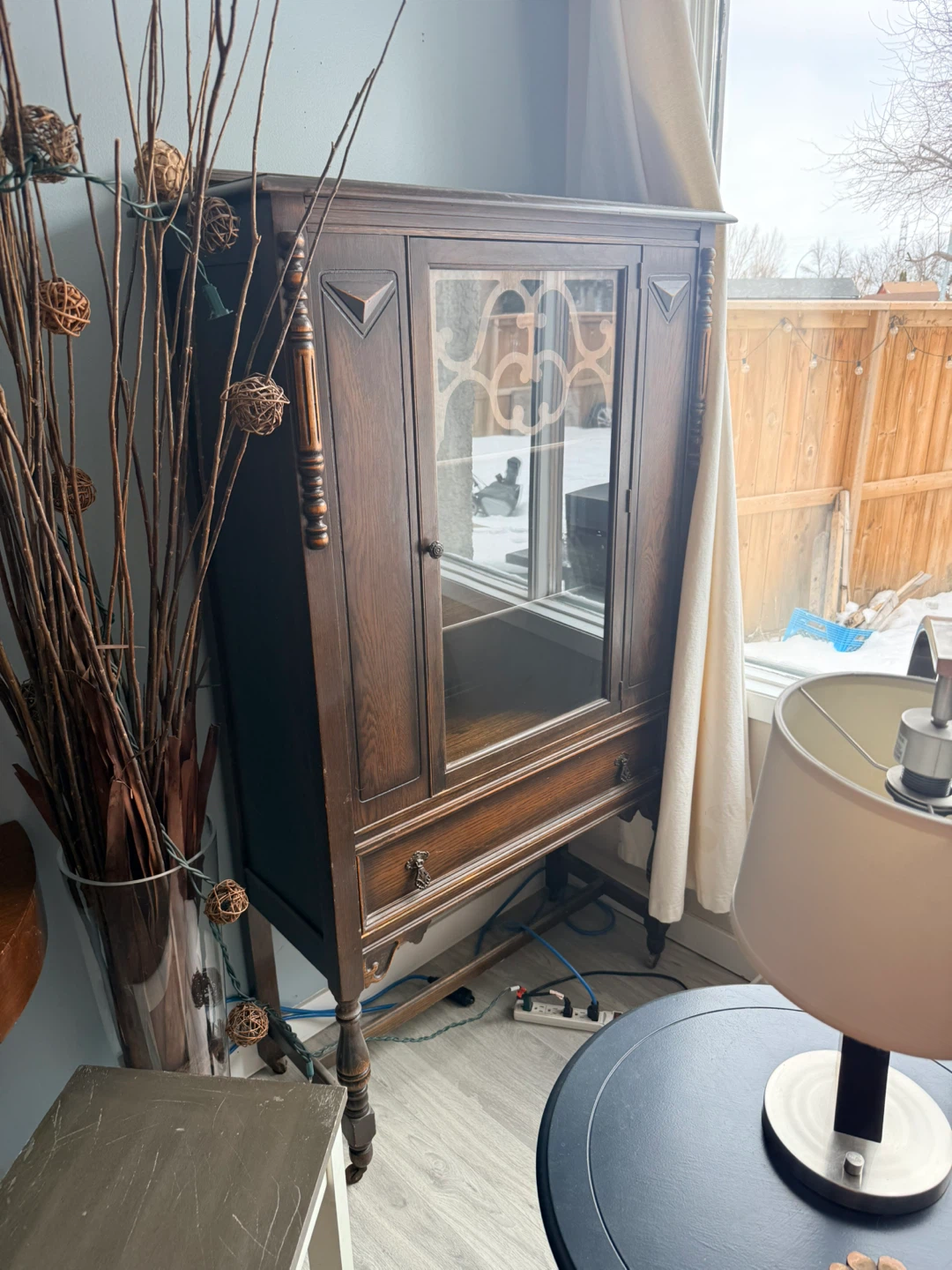Antique Oak Display Cabinet - photo 2