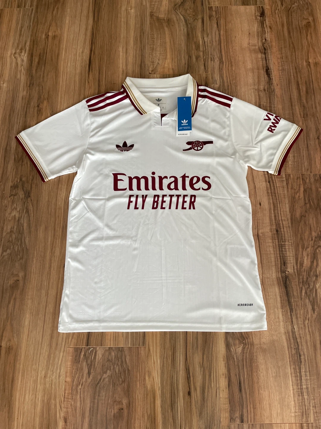 Arsenal FC Adidas AEROREADY Jersey - White/Maroon - Medium