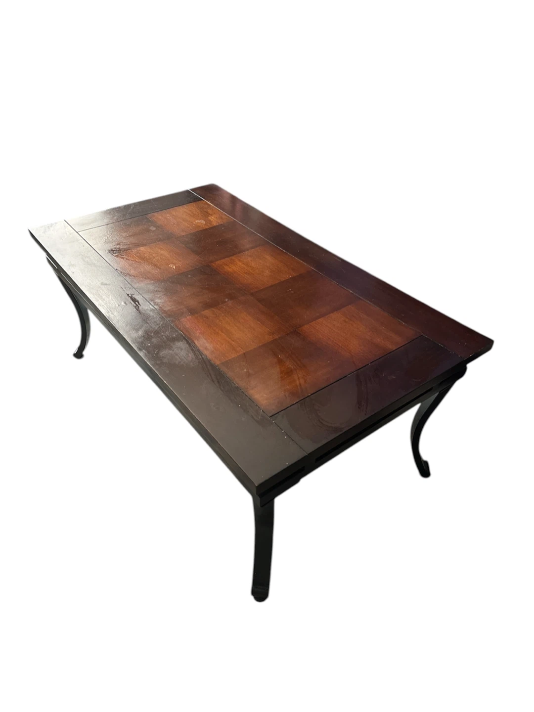 Real Wood Top Coffee Table with Black Metal Frame - photo 5
