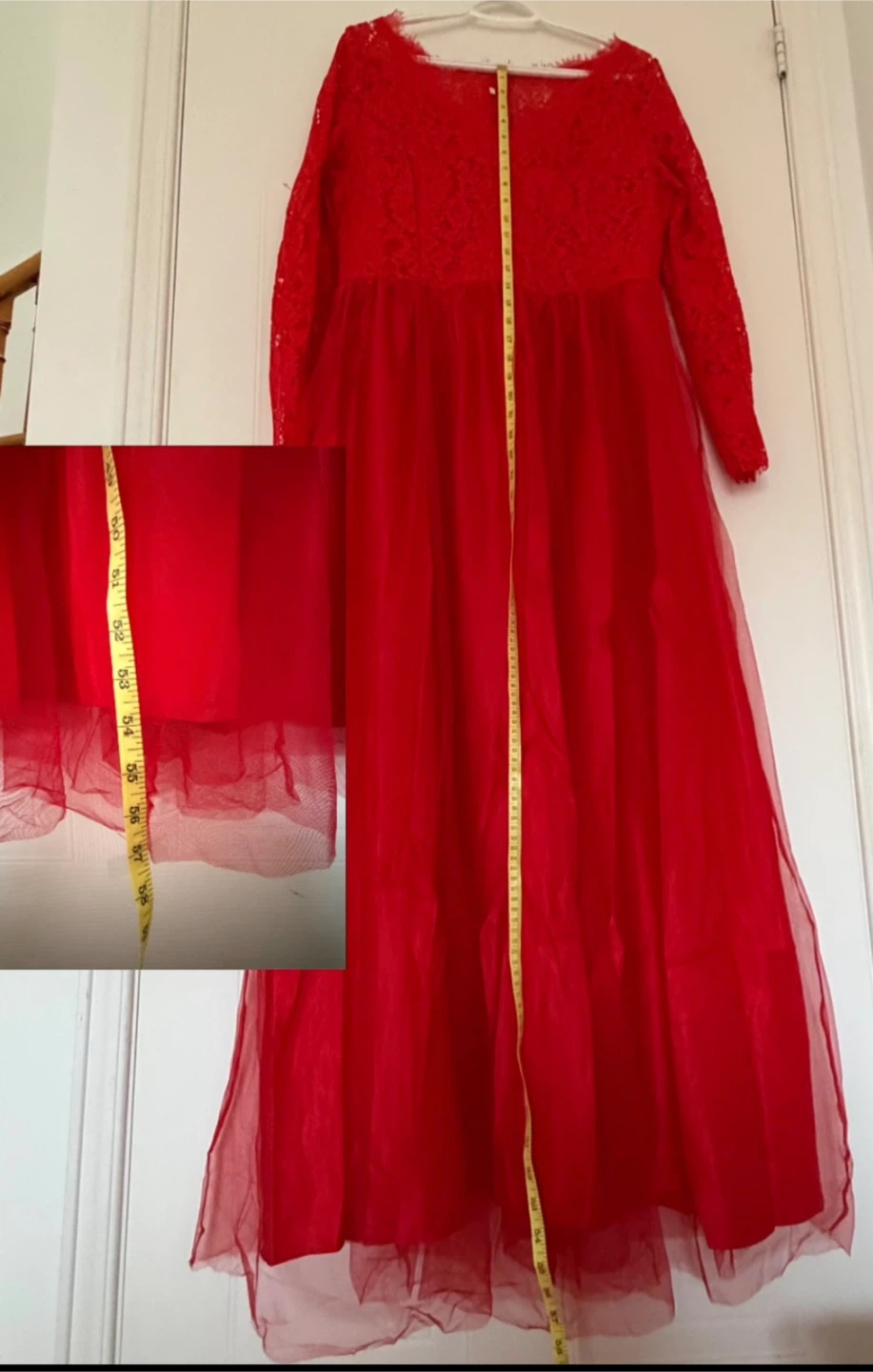 Red Lace and Tulle Maxi Dress - photo 3