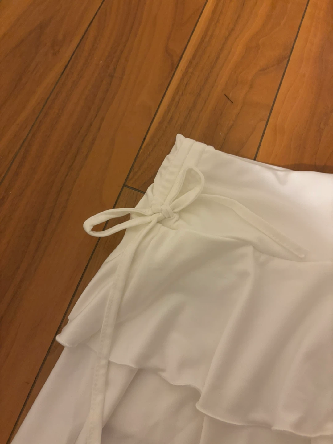 S White Ruffle Skirt with Ribbon Sides (Shorts Inside) - photo 3