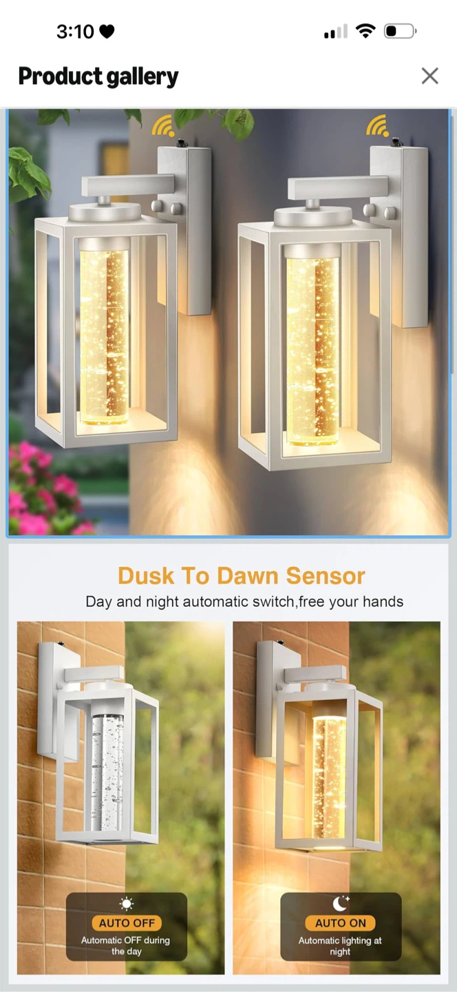 VIANIS Lighting 2 Pack LED Outdoor Wall Sconces