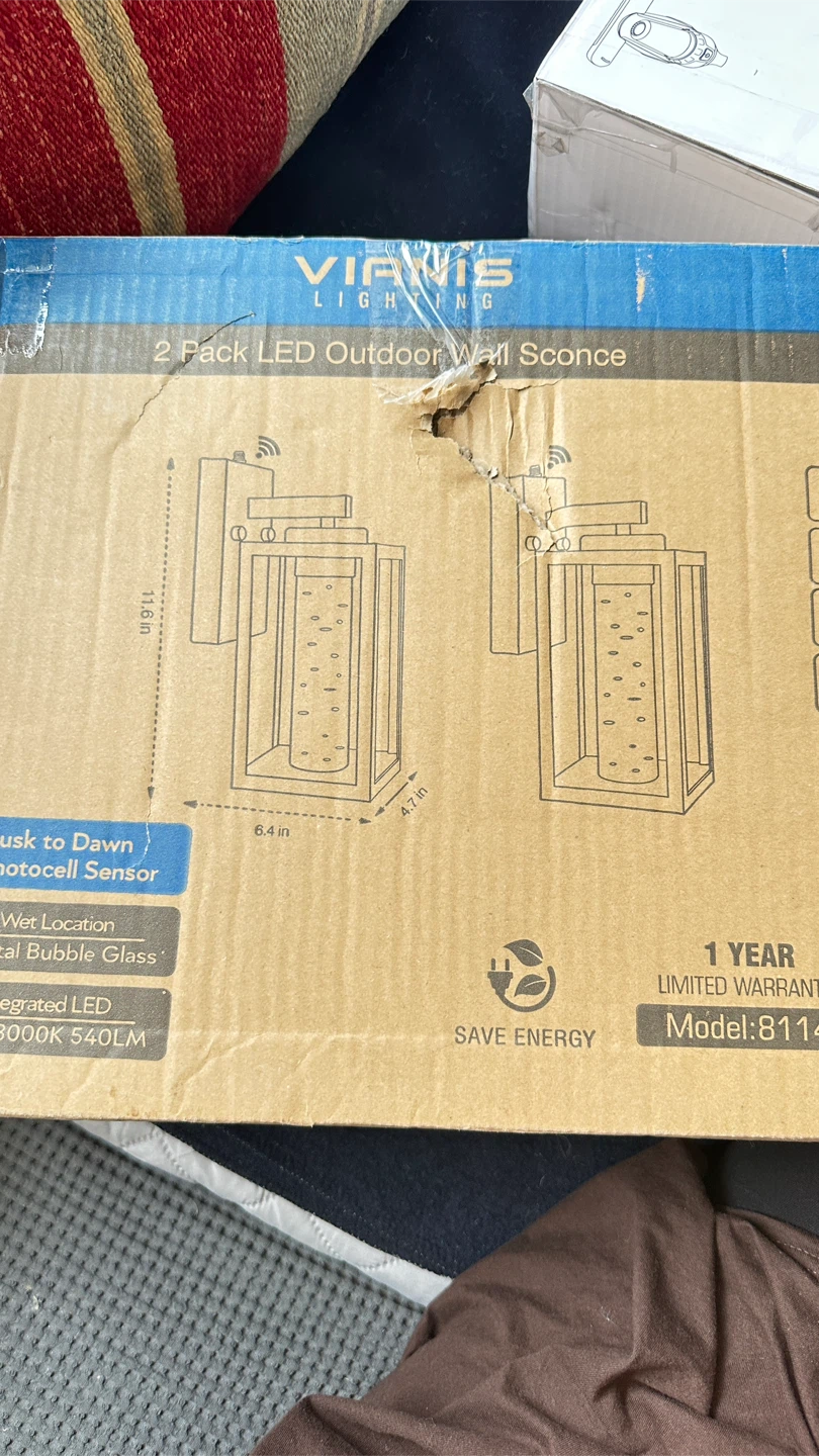 VIANIS Lighting 2 Pack LED Outdoor Wall Sconces - photo 2