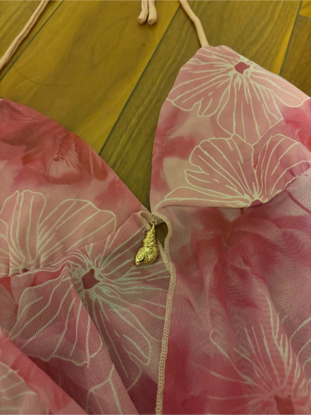 S Pink Floral Halter Top - photo 3