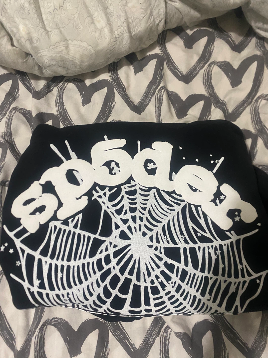 Sp5der hoodie OG web black and white