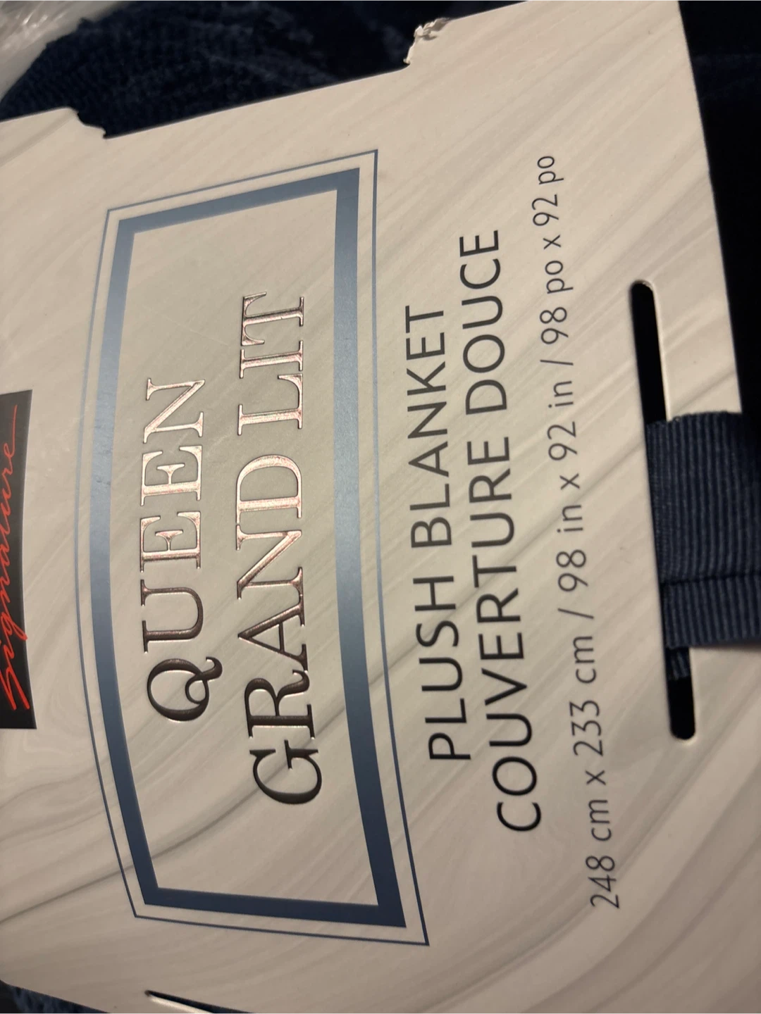 Kirkland Signature navy Queen Grand Lit Plush Blanket - photo 3