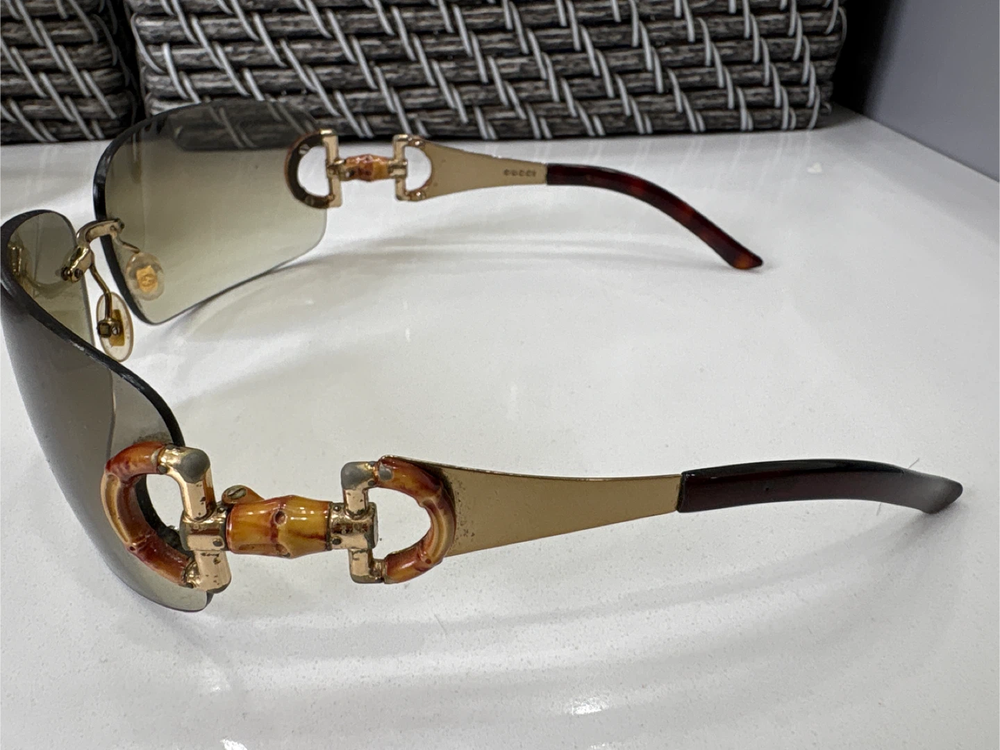 Gucci Bamboo Rimless Sunglasses with Case - photo 2