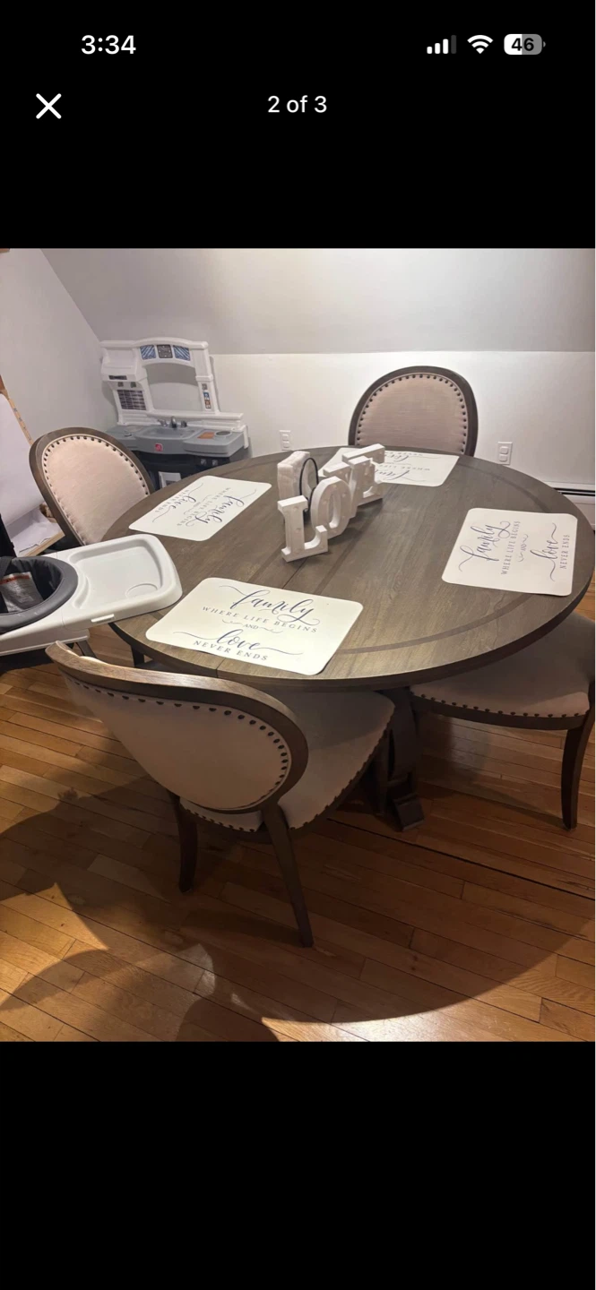 Round Dining Table with 4 Chairs - photo 2