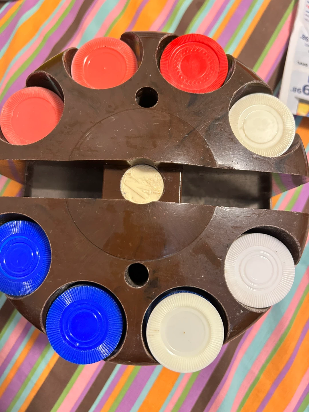 Vintage Poker Chip Carousel Organizer