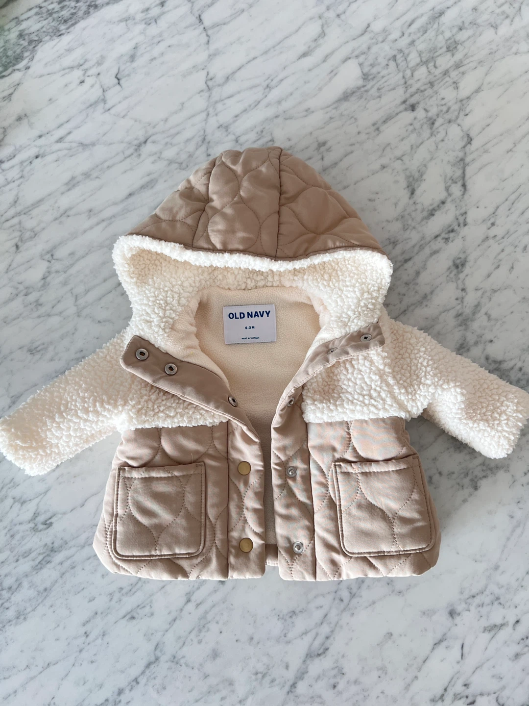 Old Navy Baby Quilted Sherpa Lined Jacket 0-3M