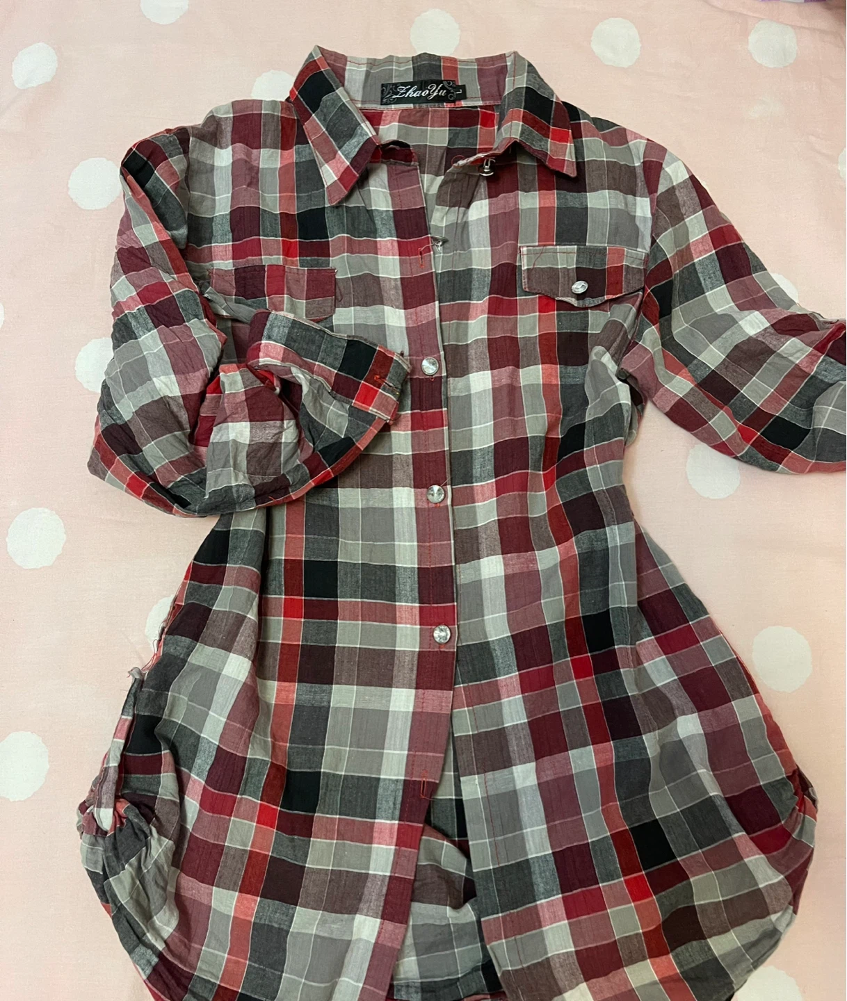 Cute plaid button up blouse
