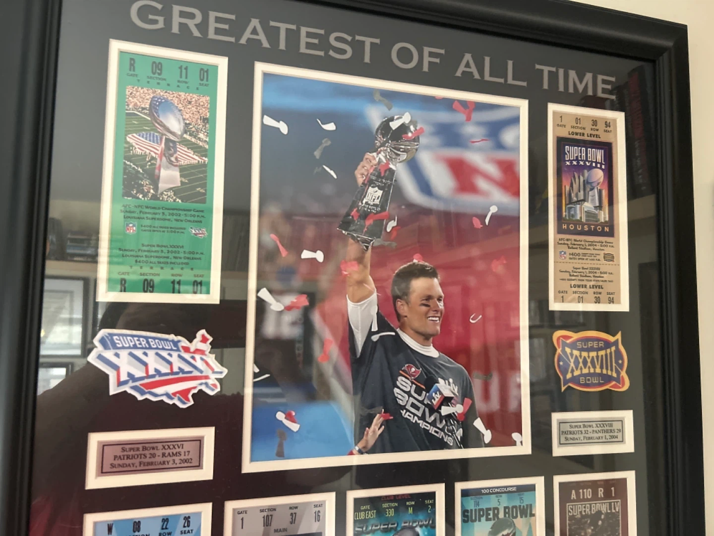 Framed Super Bowl Ticket Memorabilia Collection - photo 3
