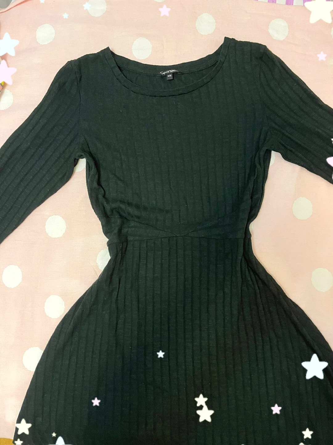 Dark green ribbed midi dress
