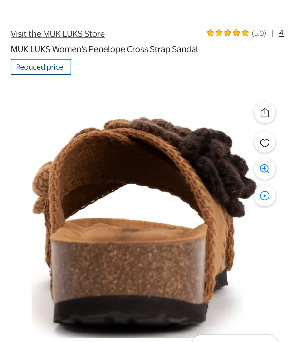 MUK LUKS Women's Penelope Cross Strap Sandal - Chestnut Size 8 - photo 3