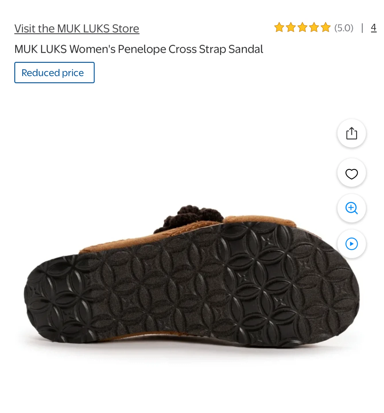MUK LUKS Women's Penelope Cross Strap Sandal - Chestnut Size 8 - photo 4