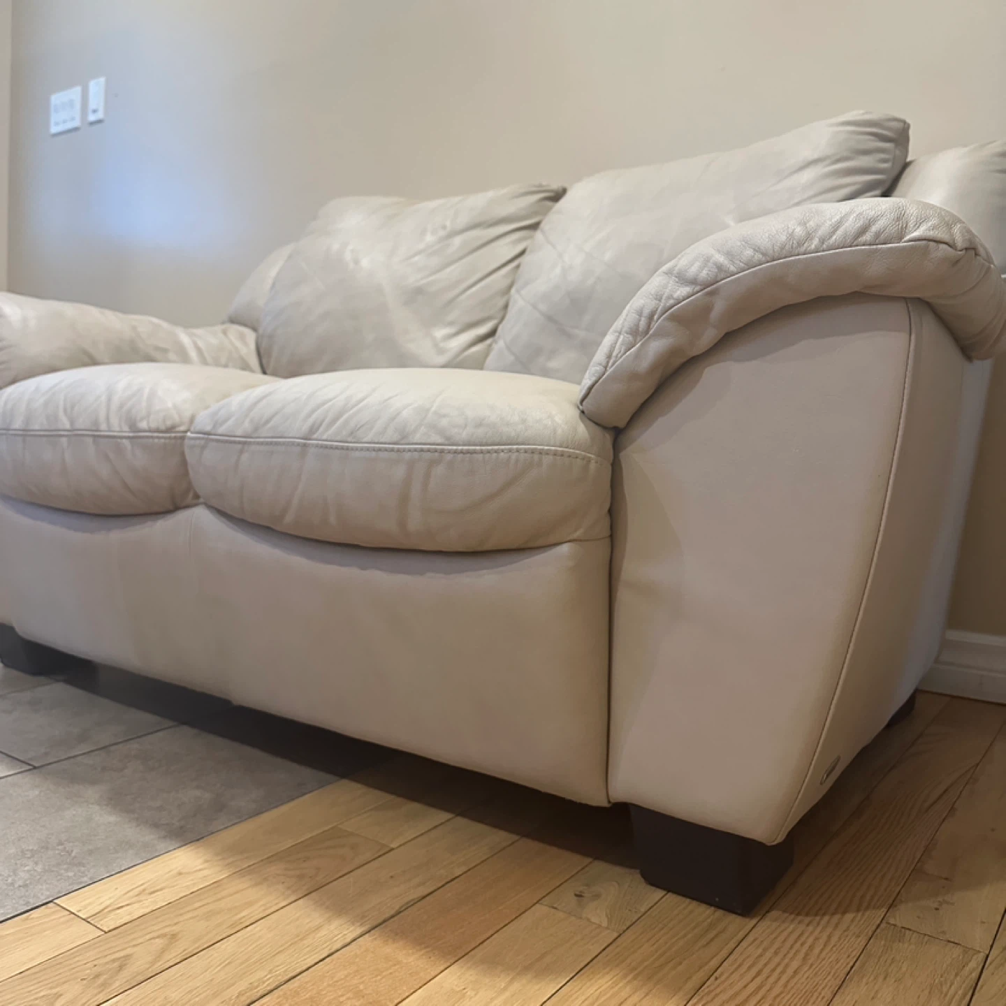 Natuzzi Italsofa Genuine Leather Beige Loveseat (CAN DELIVER) - photo 4